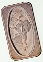 Merry Natale 1972 Madison Mint 1 Oz. Argento Artistico Barretta ( Blu/Viola - £51.77 GBP