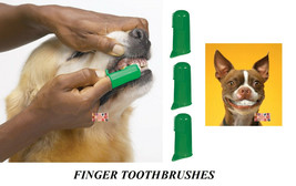 3 Pet Dog Cat Finger Pro Dental Teeth Rubber Tooth Brush Oral Care Toothbrushes - £7.85 GBP