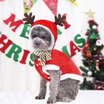 Festive Pet Holiday Costume - Santa Elk Winter Sweater - £17.65 GBP