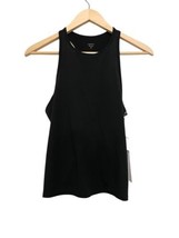 Johnny Was Calme Ease Racerback Tank Women Size XS Black Ruche Tie Back NEW - $17.77