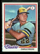 Vintage 1978 Topps Baseball Trading Card #51 Charlie Moore Milwaukee Brewers - £6.59 GBP