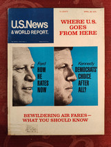 U S NEWS World Report Magazine April 28 1975 GERALD FORD v TED KENNEDY - £11.27 GBP