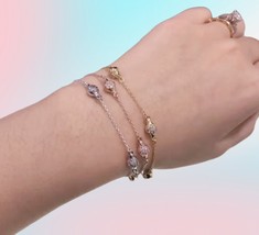 925 Sterling Silver/ 14K Rose Gold Plated / Gold Plated Modern LovePods Bracelet - $19.90