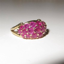 Authenticity Guarantee 
Stunning 14K Gold Ruby Dome Ring 19 Genuine Rubies 5.... - £606.91 GBP