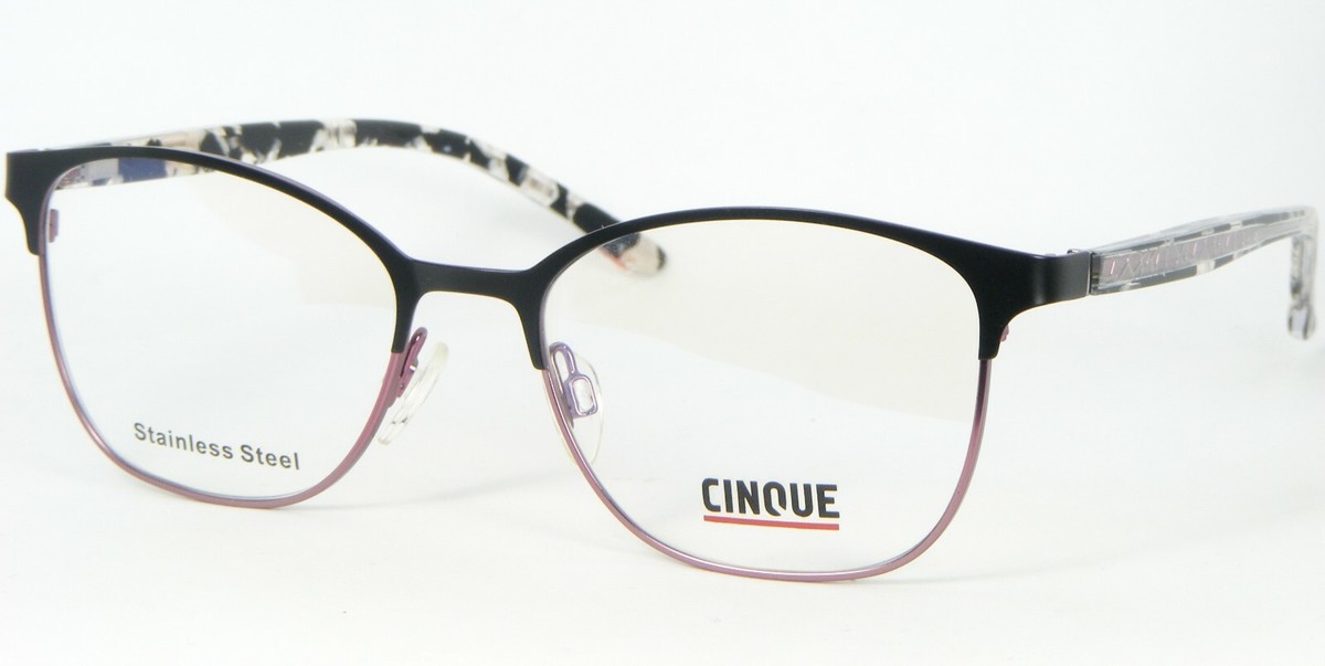 Nuovo CINQUE 11004 1 Nero/Rosa Occhiali da Sole Montatura Metallo 53-17-... - $76.20