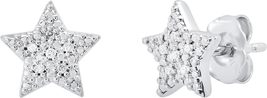 2.50Ct Round Cut CZ Diamond Star Unisex Stud Earrings 14K White Gold Finish - £68.73 GBP