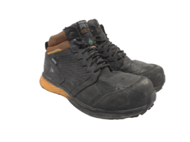 Timberland PRO Men&#39;s Mid Reaxion CT Safety Work Boots A21RU Black/Orange 9.5W - £28.01 GBP