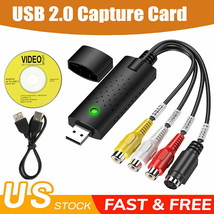 Usb 2.0 Audio Tv Video Vhs To Dvd Vcr Pc Dvr Hdd Converter Adapter Captu... - £11.76 GBP