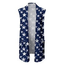 Women Casual Solid Print Coat Open Front Lightweight Cardigan Sleeveless Loose O - £148.65 GBP