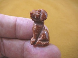 (Y-DOG-LA-503) little Orange Labrador lab Dog carving FIGURINE stone gem... - $8.59