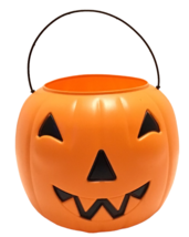 VTG Plastic Blow Mold Pumpkin Pail Halloween Bucket Jack-O-Lantern General Foam - £14.05 GBP
