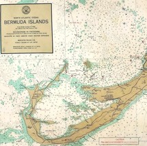1970s Bermuda Islands Placemat Depth Chart Maritime Nautical Signals DWHH16 - $24.99