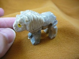Y-LIO-RO-32) gray LION wild cat carving SOAPSTONE stone PERU FIGURINE lo... - £6.75 GBP