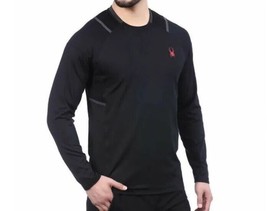 SPYDER Active Shirt Mens 2XL XXL Black Reflective ProWeb Long Sleeve Performance - £8.83 GBP