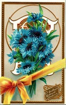1910s Postcard Winsch Back Cornflower Emblem of Constancy Unused Gilded Embossed - £3.92 GBP