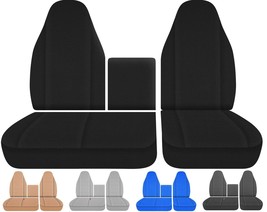 Fits 2016-2023 Chevy LCF 3500/4500/5500 truck seat covers 40/60 seat W/console - $109.99