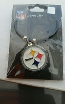 Pittsburgh Steelers Black Rubber with Large Pendant Necklace - £7.45 GBP