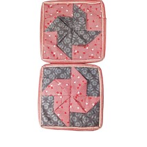 Country Pinwheels Potholders Set of 2 Rooster Stripes Red Gray Cotton Po... - $20.20