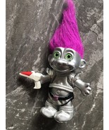 Vintage Silver Troll Doll Space Costume Purple Hair Green Eyes Rare Outf... - $519.63 MXN