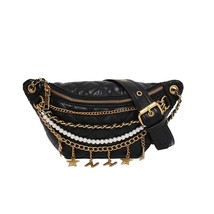 Women&#39;s Chain Waist Bag Gold Letters Female Fanny Pack Plaid  Hip Belt B... - £30.24 GBP