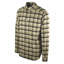 Columbia Men&#39;s Beige Brown Black Plaid Cornell Woods L/S Flannel Shirt (272) - £17.15 GBP