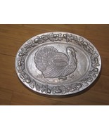 Vintage Thanksgiving Turkey Heavyweight Cast Aluminum Serving Platter 18... - $44.55