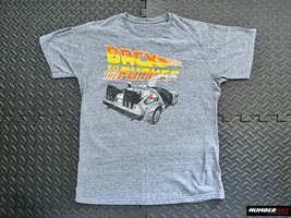 Back To The Future Distressed Delorean T-Shirt MEDIUM Men Gray Orange Ye... - $18.80