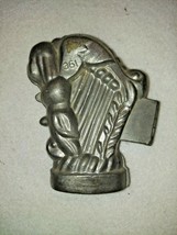 Antique Pewter Hinged Ice Cream Mold Harp No. 361 - £63.67 GBP