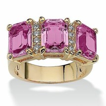 PalmBeach Jewelry Birthstone and CZ Gold-Plated Ring-June-Alexandrite - £23.84 GBP
