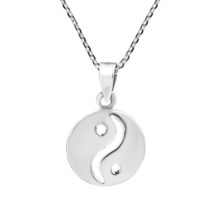 The Yin and Yang Achieving Balance Sterling Silver Pendant Chain Necklace - £13.63 GBP
