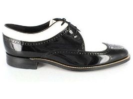 Stacy Adams Men's Shoes Dayton Black White Wingtip Oxford Leather 00605-21 Shiny image 9