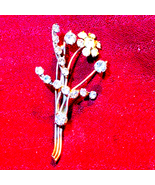 Beautiful vintage rhinestone tree Brooch made in Australia - $45.87 CAD
