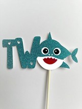 Baby Shark Blue for Age One and Two Cake Topper || Theme Cake Topper | C... - £7.59 GBP