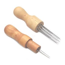 Bluemoona 2 Pcs - 3 Needles Wool Felt Stitch Thorn Tool with Wood Handle DIY Fel - £13.32 GBP