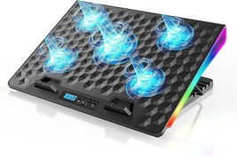 Cooling Pad for Gaming Laptop, RGB Laptop Cooling Pad with 5 Cooling Fans - £14.53 GBP