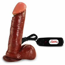 LeLuv Dildo Thick Realistic Vibrating Light Cinnamon Brown with Suction Cup - £22.94 GBP