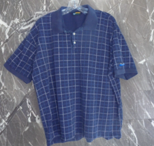 Vintage Ebtek Eddie Bauer Men&#39;s Large L Polo Shirt Short Sleeves Stripes Blue - $9.85