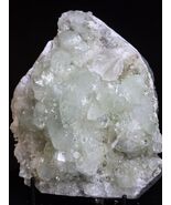 Green Apophyllite Cluster With Glassy Crystals And Stilbites-Healing Crystal - $79.19