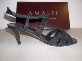 Amalfi by Rangoni Size 6.5 M Colle Black Glitter Heels Sandals New Womens Shoes - £94.17 GBP