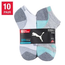 PUMA Women&#39;s Comfort Toe No Show 10 Pair Socks, White, One Size - £21.97 GBP