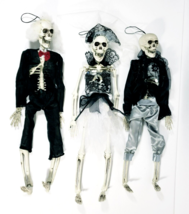 Skeletons in Formal Dress for Night Out on Hangers Set of 3 Plastic 16&quot; ... - £17.57 GBP