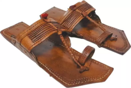 Mens Kolhapuri pure Leather BOHO hippie Jesus sandal ethnic Jutti HT51 US 7-12 - £32.94 GBP