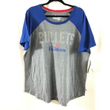 NBA Washington Bullets Womens T Shirt Top Throwback Sequin Blue Gray Size 3X - £7.64 GBP