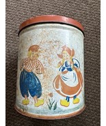Vintage 1951 Nesco Dutch Boy and Girl Tin Canister Rustic Decor Porch Pl... - $20.52 CAD
