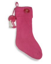 Holiday Time Pink Lurex Knit 21 in Christmas Stocking with Tassels New - £6.69 GBP