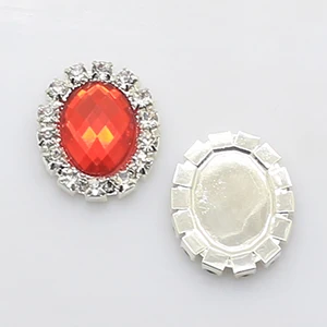 New 10Pcs/lot 17x21MM Oval Acrylic Rhinestone  Jewelry Handmade DIY Wedding invi - £92.53 GBP