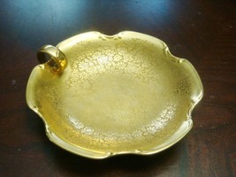 Pickard Gold Encrusted porcelain candy dish inside engraved [87B] - $39.60