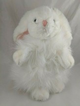 Ty White Rabbit Cashmere Plush 13 Inch 2001 Blue Ribbon Stuffed Animal toy - $10.95