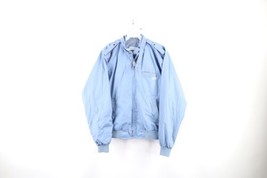 Vtg 80s Streetwear Mens Medium Distressed Lined Cafe Racer Bomber Jacket Blue - £35.01 GBP