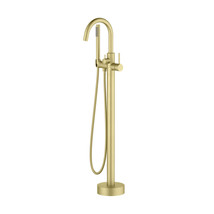Cube Single Handle Floor Mounted Freestanding Tub Filler With Hand Shower - £326.55 GBP